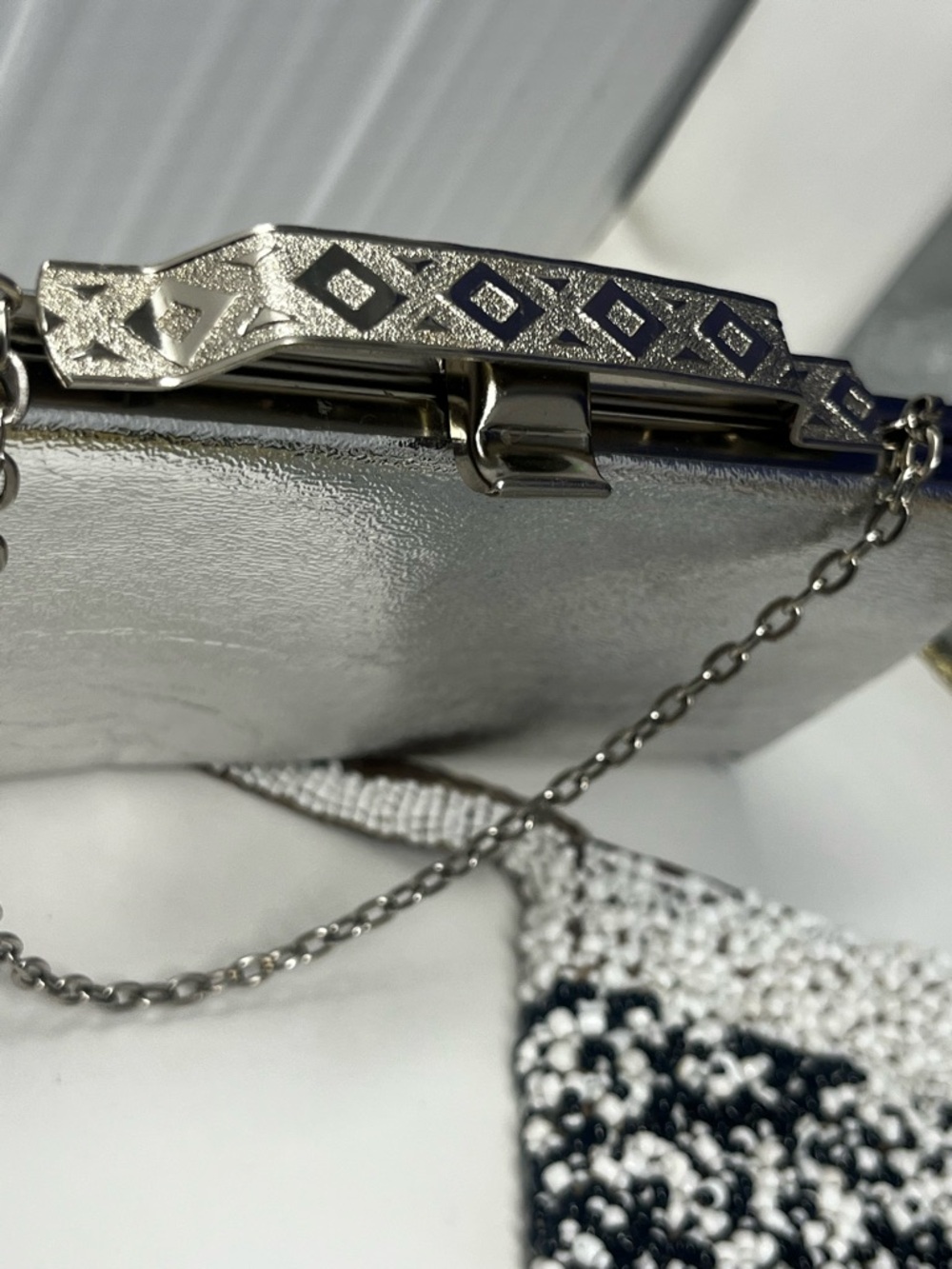 Bundle of 8 Silver Sequin Evening Clutch Vintage Bags - Picture 12 of 16